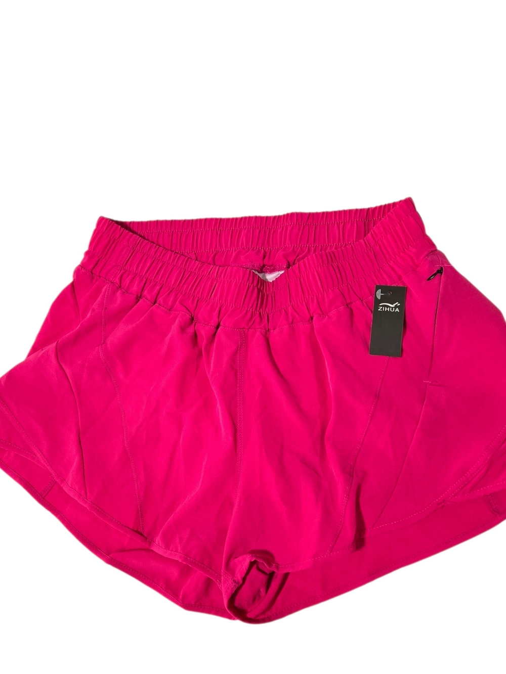 Hot Pink Athletic Shorts Zip Pocket Women's Lined XL New
